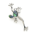 Natural Shell Climbing Frog Brooch
