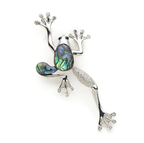 Natural Shell Climbing Frog Brooch