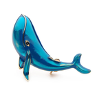Blue Enamel Whale Brooch