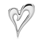 Sculpted Asymmetric Open Heart Brooch
