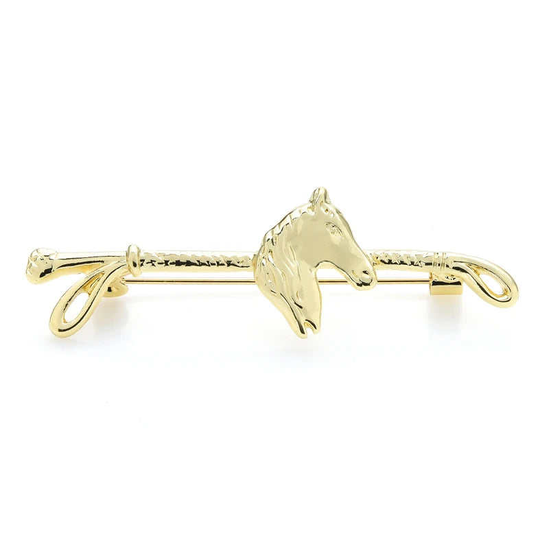 Horse Head and Riding Crop Brooch