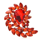 Jeweled Teardrop with Marquise Leaf Spray Brooch