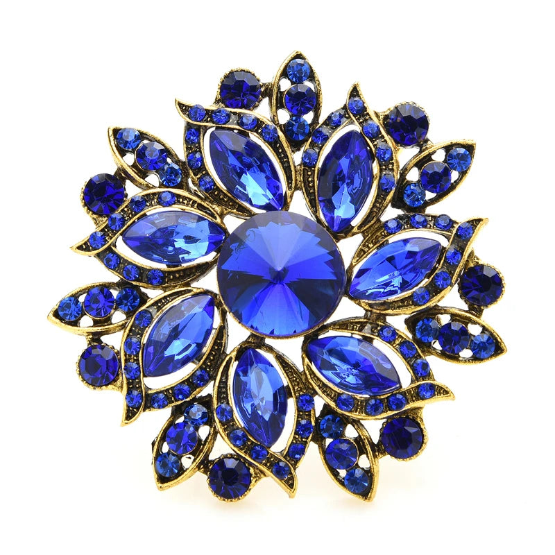 Radiant Marquise Glass Flower Brooch