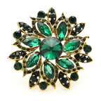 Radiant Marquise Glass Flower Brooch