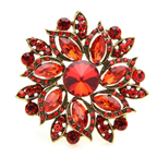 Radiant Marquise Glass Flower Brooch