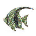 Jeweled Angelfish with Sweeping Fins Brooch