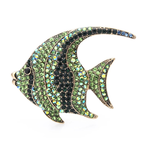 Jeweled Angelfish with Sweeping Fins Brooch