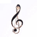 Black Enamel Treble Clef Brooch