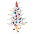 Enamel Christmas Tree with Colorful Jewels Brooch