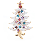 Enamel Christmas Tree with Colorful Jewels Brooch