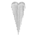 Jeweled Heart with Cascading Fringe Brooch