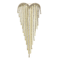 Jeweled Heart with Cascading Fringe Brooch