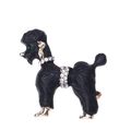 Enamel Poodle with Jeweled Collar Brooch