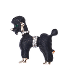 Enamel Poodle with Jeweled Collar Brooch