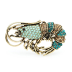 Vintage Jeweled Shrimp Brooch