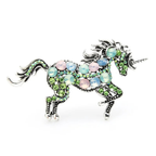 Jeweled Rearing Unicorn Brooch