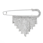 Jeweled Safety Pin with Cascading Fringe Brooch