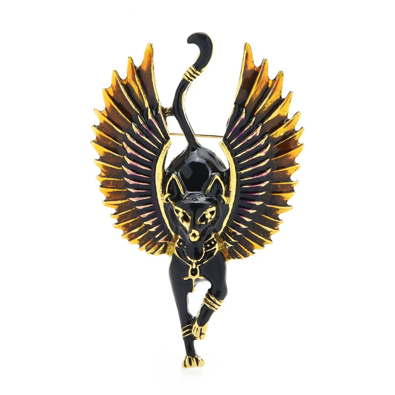 Egyptian Winged Cat Brooch