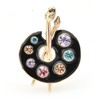 Enamel Artist Palette with Jeweled Paints Brooch