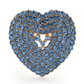 Jeweled Heart with Clear Center Accent Brooch