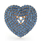 Jeweled Heart with Clear Center Accent Brooch