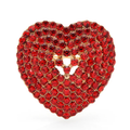 Jeweled Heart with Clear Center Accent Brooch