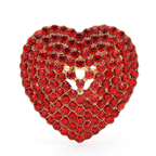 Jeweled Heart with Clear Center Accent Brooch