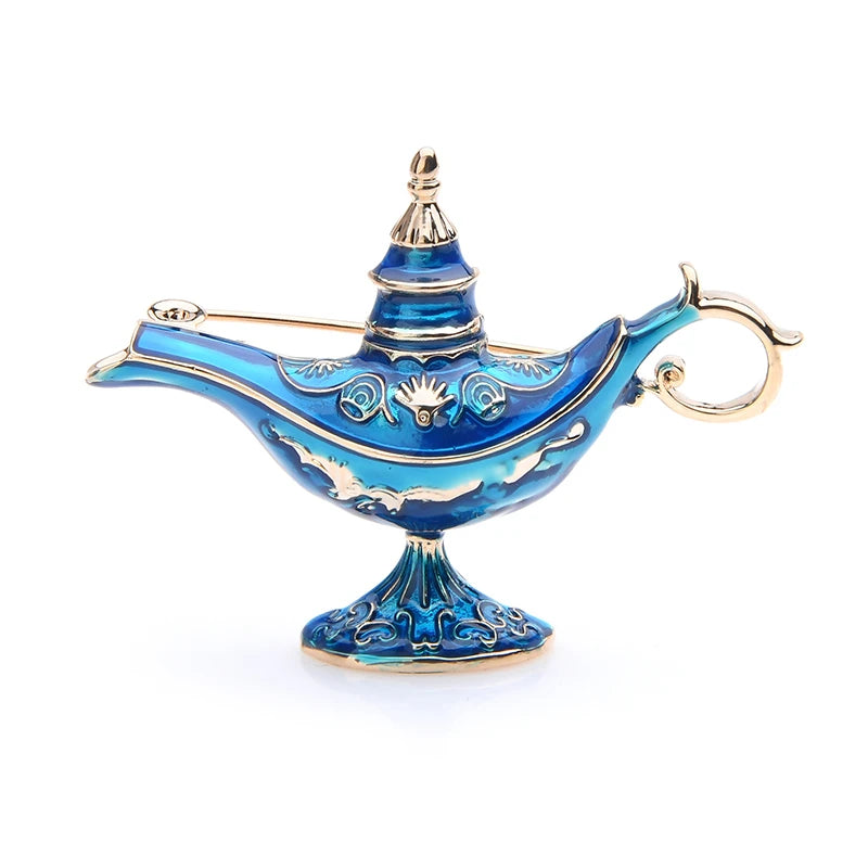 Enamel Ornate Magic Lamp Brooch