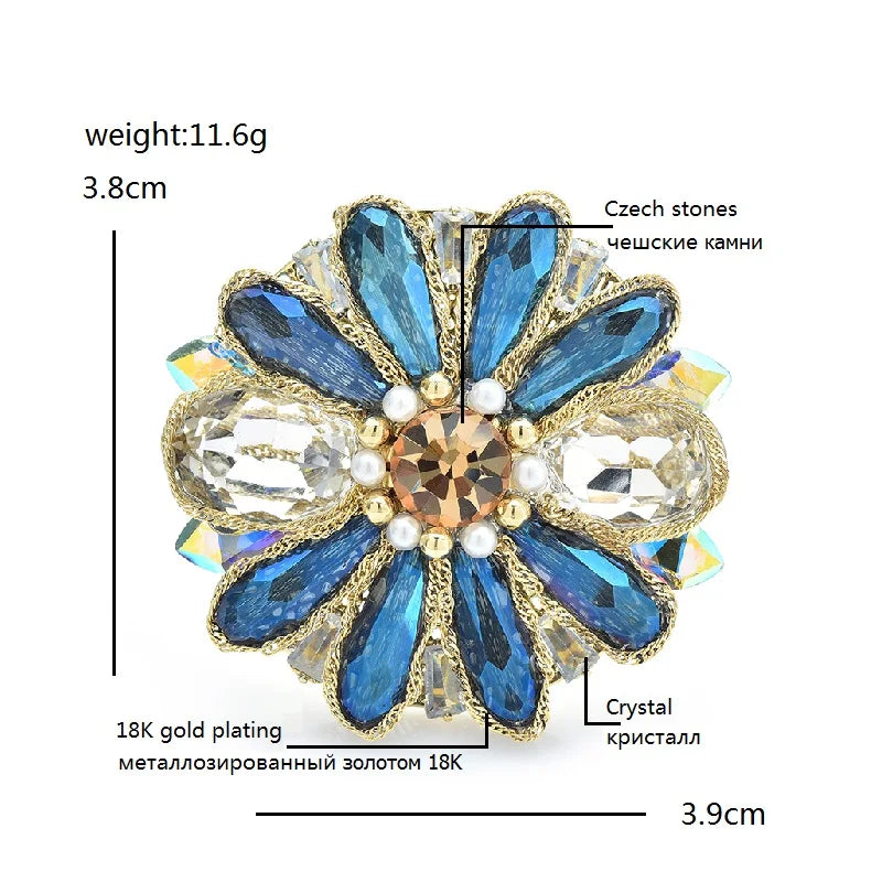 Faceted Daisy Flower Brooch