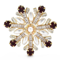 Pearl-Look Snowflake Flower Brooch
