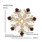Pearl-Look Snowflake Flower Brooch