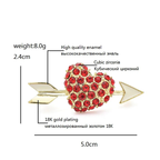 Cupid Arrow and Heart Brooch