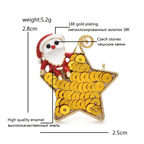 Santa Claus on Golden Star Brooch
