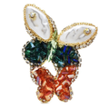 Pearl-Look Winged Jeweled Butterfly Brooch