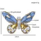 Faceted Butterfly with Pearl-Look Tips Brooch