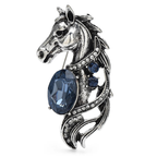 Jeweled Horse Head with Flowing Mane Brooch