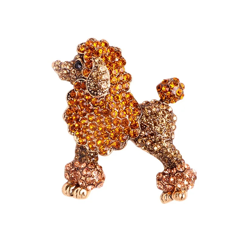 Sparkling Rhinestone Poodle Brooch