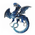 Enamel Dragon with Curled Tail Brooch