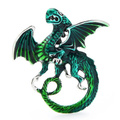 Enamel Dragon with Curled Tail Brooch