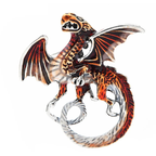 Enamel Dragon with Curled Tail Brooch