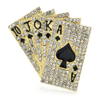 Rhinestone Royal Flush Playing Cards Brooch