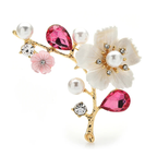 Faceted Blossom Branch with Pearl-Look Accents Brooch