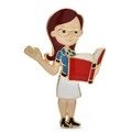 Enamel Reading Teacher Brooch