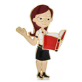 Enamel Reading Teacher Brooch