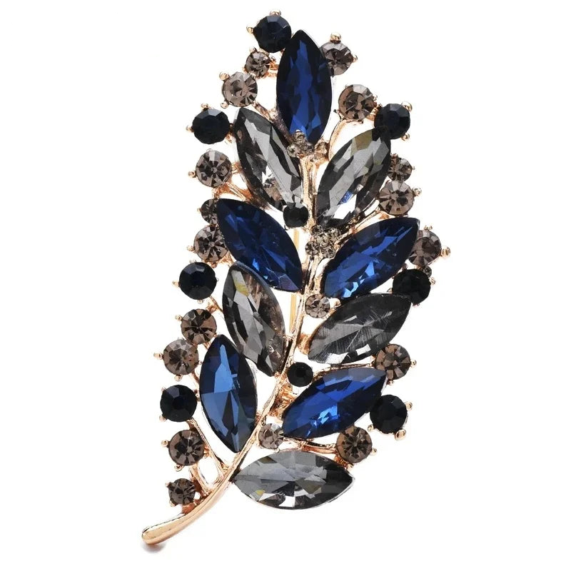 Jeweled Nature and Symbol Motif Brooch