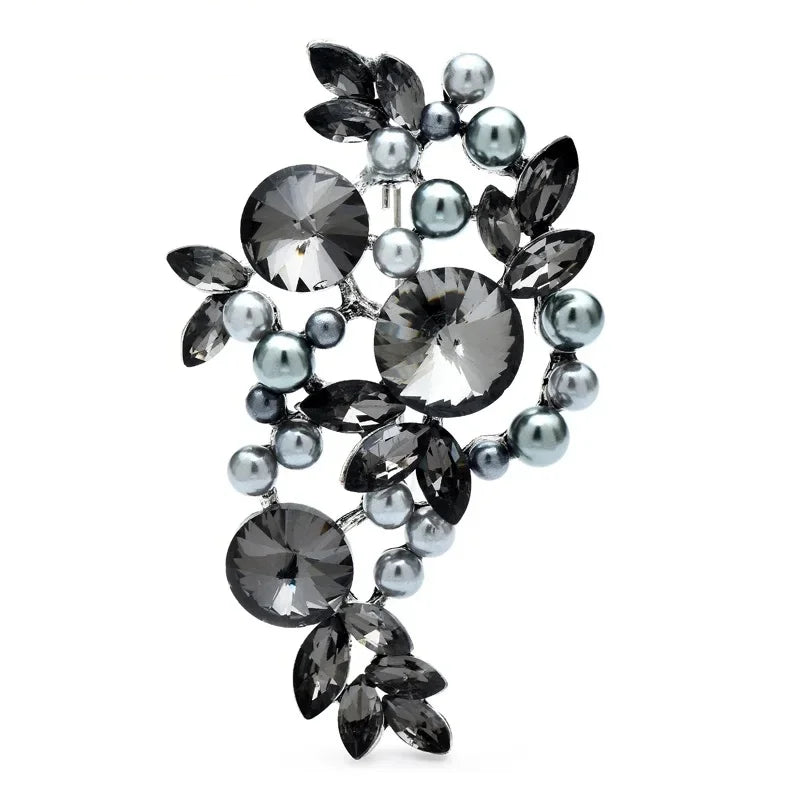 Jeweled Nature and Symbol Motif Brooch
