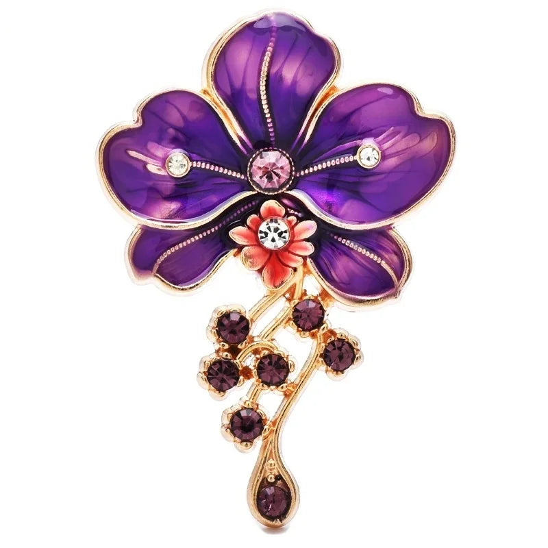 Jeweled Nature and Symbol Motif Brooch