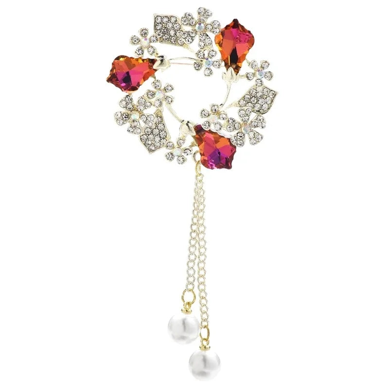 Decorative Bird and Botanical Statement Brooch