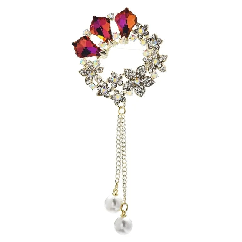 Decorative Bird and Botanical Statement Brooch