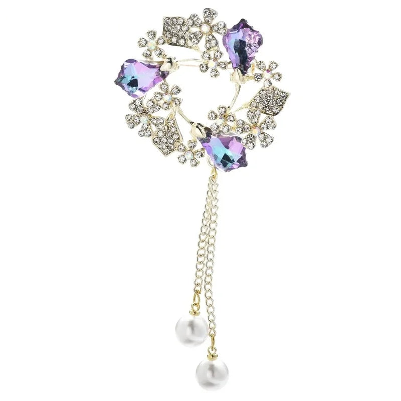 Decorative Bird and Botanical Statement Brooch